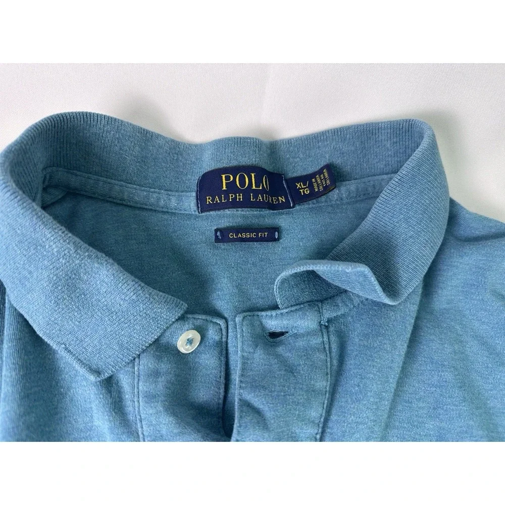 Polo By Ralph‎ Lauren Polo Shirt Men's Size XL BLUE Classic Fit Yellow Pony